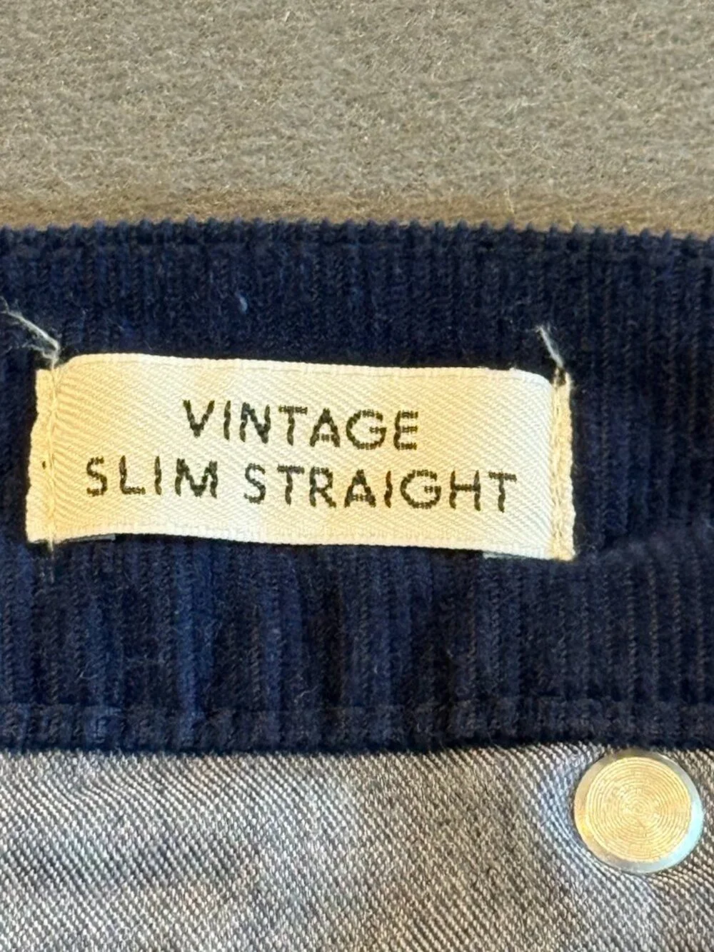 J.Crew Vintage Slim Straight Corduroy Pants Navy Blue Men’s 31T NWT